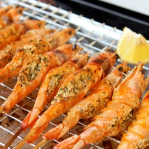 Butter grilled prawns