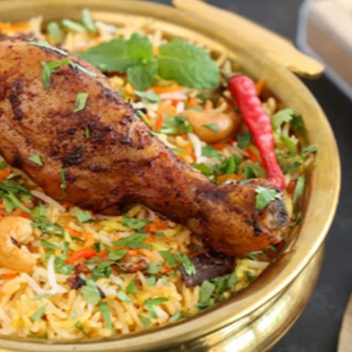 Leg piece chicken biryani