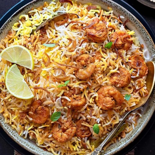 Prawn biryani